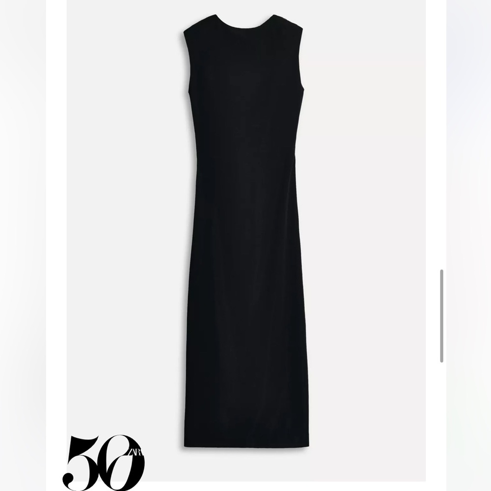 Zara NWT asymmetric fitted dress 50th anniversary black 3391/376 - Picture 4 of 10